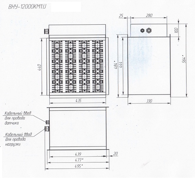 Нагреватель ВНУ-12000КМ1.U (12000Вт) для вентиляционных систем